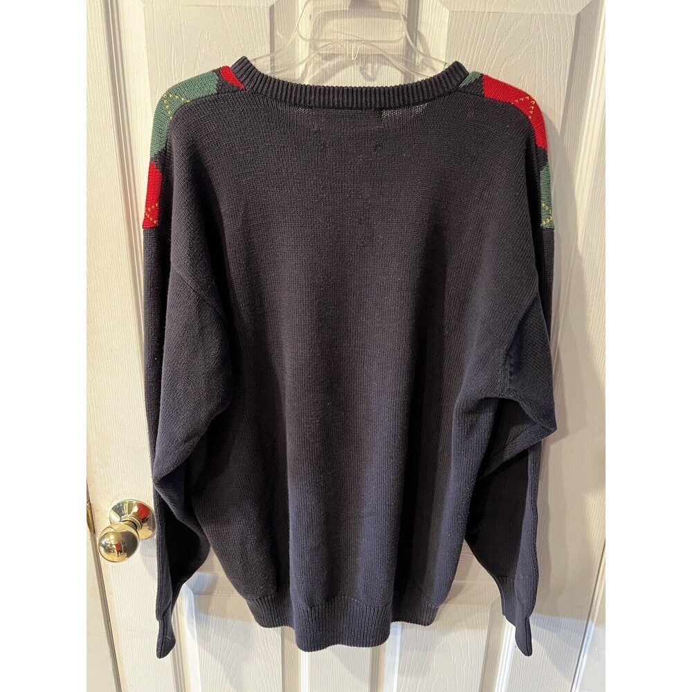 Pringle of Scotland Sweater Mens Sz L Golf Argyle Embroidered Golfer Vintage - Picture 7 of 9